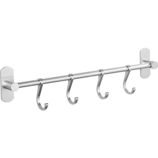 太空铝厨房挂钩架免打孔挂铲子勺子挂杆厨具专用挂架壁挂式置物架