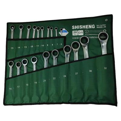 棘轮快速两用开口梅花扳手6-2432套装22件2023自动省力72齿汽机修