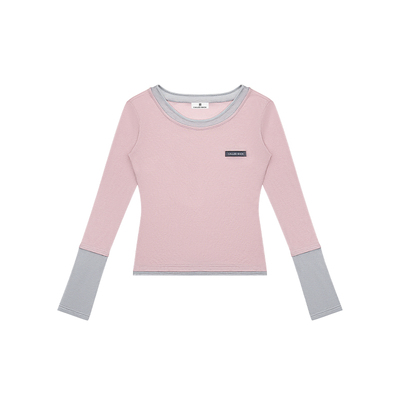 CalledBack假两件长袖T恤女