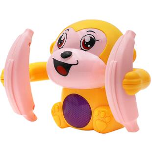 婴儿玩具电动翻斗猴声光音乐翻滚香蕉小猴子会翻跟头宝宝玩具男孩