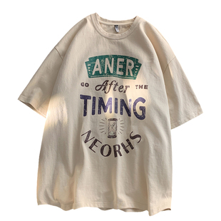 复古短袖男夏季美式半袖220g重磅oversize潮牌高克重t恤纯棉衣服