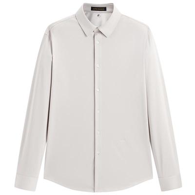 太平鸟男装 休闲衬衫时尚经典衬衫通勤衬衫桑蚕丝混纺斯文衬衫男