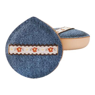 小花丹宁粉扑蓝丹宁气垫棉花糖