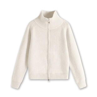 JR真维斯毛衣外套女秋冬季百搭保暖立领开衫保暖气质小个子衣服