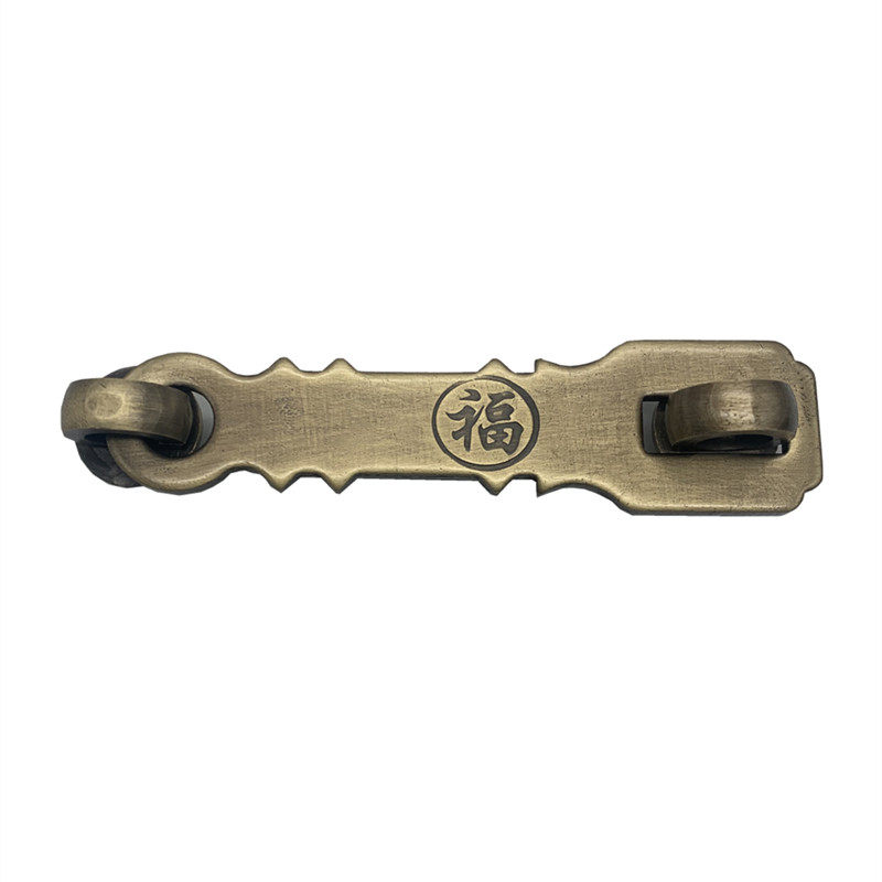 中式纯铜锁扣大门锁链搭扣柜门铜扣锁老式门扣锁挂锁全铜加厚插销