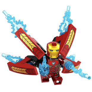 原创积木复仇者联盟人仔战争机器装甲钢铁侠全武装机甲拼装玩具