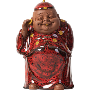 国风陶瓷地主老财一家摆件趣味家居客厅玄关博古架招财装饰工艺品