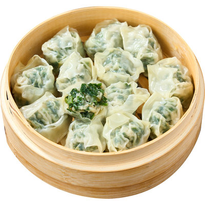 韭菜蒸饺玉米虾仁早餐饺子商用
