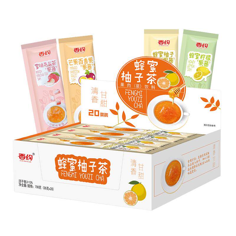 香约蜂蜜柚子茶芒果百香果茶20条