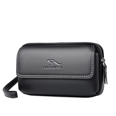 佧蒂袋鼠腰包真皮牛皮穿腰带男包