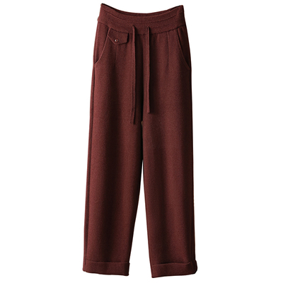 高级灰色窄版直筒裤女秋冬阔腿裤