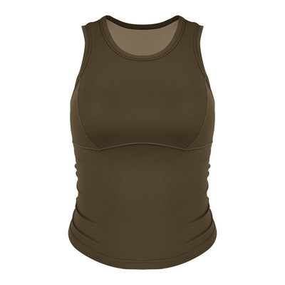 运动背心带胸垫防震健身上衣