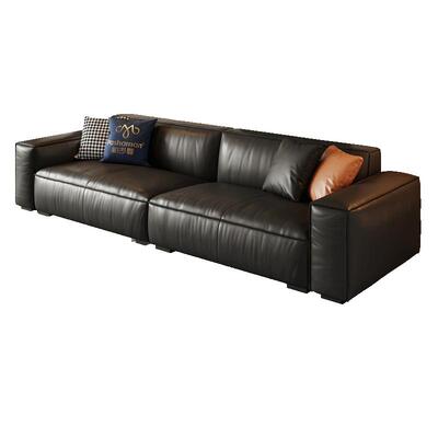 帕沙曼豆腐块真皮沙发复古风简约