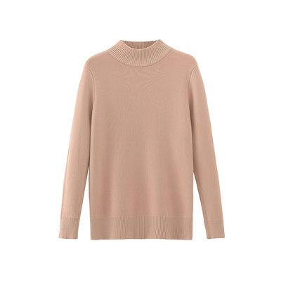 半高领一体绒修身加厚加绒毛衣