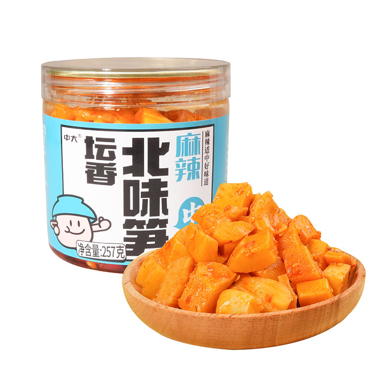 中大坛香北味笋红油笋丁257g香辣下饭菜竹笋开味泡菜笋块瓶装咸菜