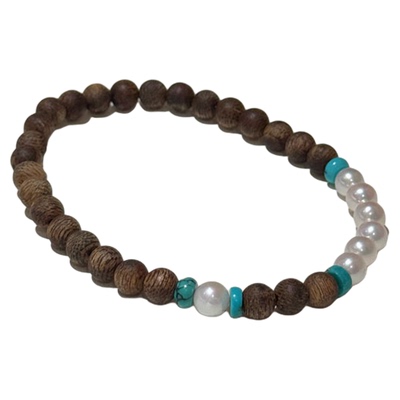 甄奢原创5mm奇楠沉香珍珠手串