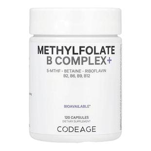 Codeage甲基叶酸B族复合物维生素vb族能量活力甜菜堿B6核黄素甲钴