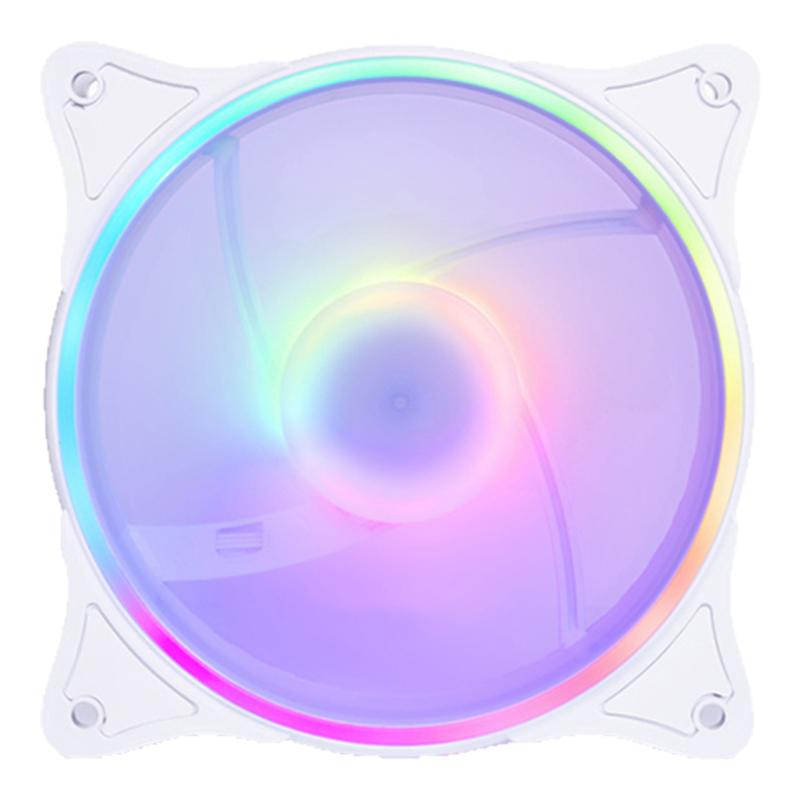 Alphacool全白幻彩5V ARGB水冷风扇 纯白静音9扇叶大风量12/14cm
