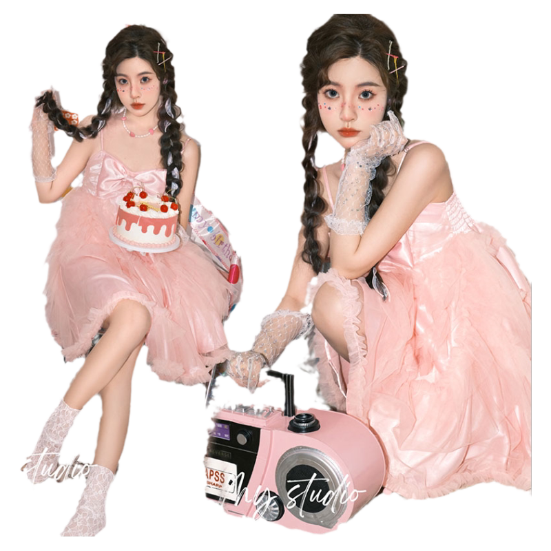 生日法式少女写真裙画报甜美
