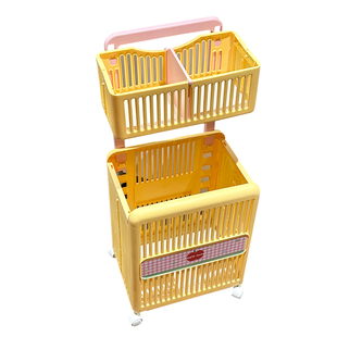 多巴胺脏衣篓双层分区家用折叠脏衣服收纳筐可分类带轮推车洗衣篮