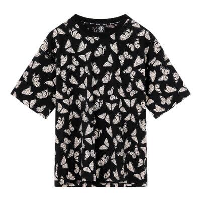 TCH烫钻蝴蝶时尚圆领休闲百搭街头短袖T恤男女同款2026夏季新款
