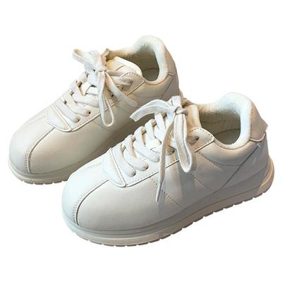 真皮系带加绒厚底休闲鞋德训鞋