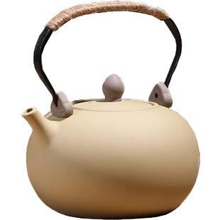 纯陶茶壶提梁壶陶瓷烧水壶复古茶壶炭炉电陶炉壶泡茶壶围炉煮茶壶