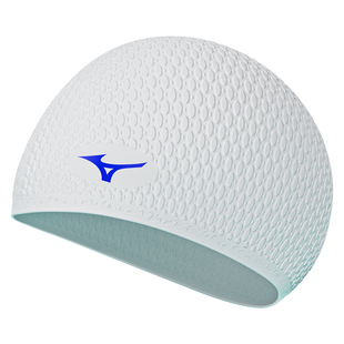 美津浓游泳帽女款白色成人专业不勒头防水硅胶泳帽长发加大护耳男