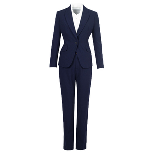 藏青西装套装气质女神范商务正装春秋季经理面试售楼部职业工作服