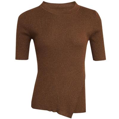 LANDI不规则底摆圆领针织衫