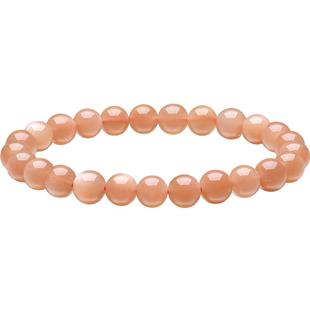 六桂福太阳石手串金沙月光石日光石黄色珠子单圈情人节新年礼物