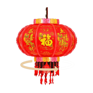 走马灯2026新款旋转灯笼流水大门口阳台七彩水晶龙年发光遥控大气