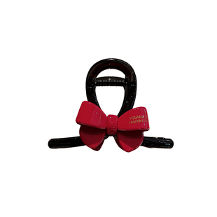 安可拉红色蝴蝶结发夹女后脑勺发抓夹中号简约气质鲨鱼夹高级感