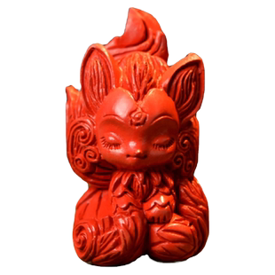 朱砂吊坠女男红砂紫砂九尾狐手机链钥匙扣包挂朱砂狐狸散珠小挂件