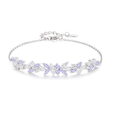 【中国黄金】紫藤花手链送女友