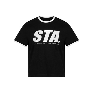 STAHOOD夏季Ringer短袖男女同款重磅百搭情侣圆领T恤复古运动风