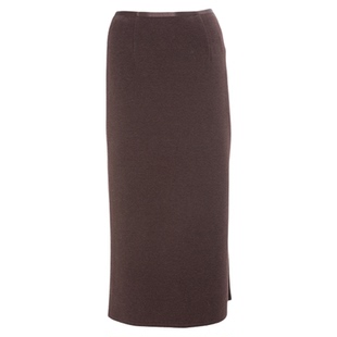 Orchel/欧榭丽轻奢通勤高腰羊毛半裙女纯色简约百搭优雅气质长裙