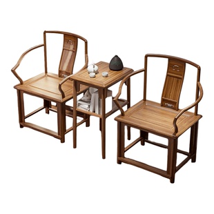 宋明式太师椅南官帽椅新中式茶椅客厅沙发椅主人椅王世襄款休闲椅