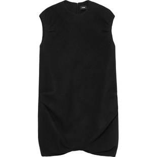 IT We11Done女装毛呢连衣裙新款时髦别致褶饰纯色短裙160UBKXL