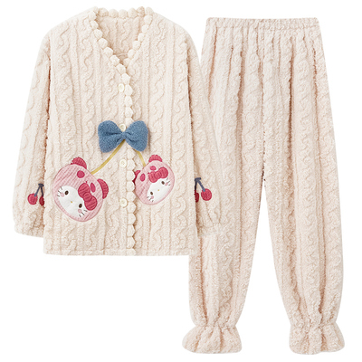 都市丽人加绒加厚御寒保暖套装