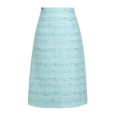 朗姿/MOJO AVENUE莫佐韩国香风薄荷绿半身裙2025春季新款薄花呢一