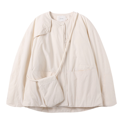 西町村屋韩系外套女装2025冬季新款圆领短款简约羽绒服XHAC10742