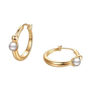 【黄子弘凡同款】一分佐祐 圆满耳环珍珠圈圈耳饰耳圈高级感耳扣