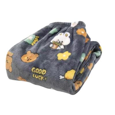 法兰绒睡裤加厚家居裤女