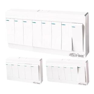 锦迈家用超薄明线盒五开单控开关六开双控开关墙壁面板独立控制灯