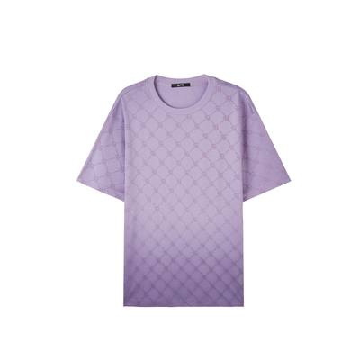 U/TI渐变满印植绒T恤女 百搭棉质莫代尔短袖上衣尤缇2025夏季新款