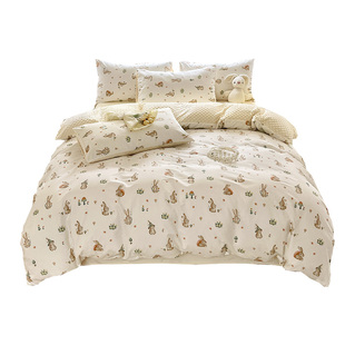 冬季A纯棉B牛奶绒珊瑚绒被套单件单人豆豆加绒单面绒被罩200x230