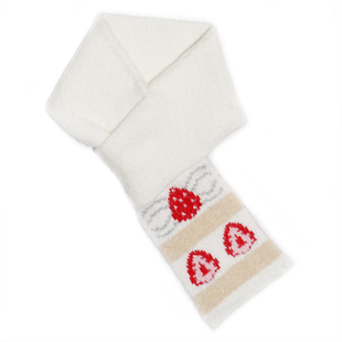 daytoday日常研究所 生日快乐 草莓蛋糕提花针织小围巾懒人穿插