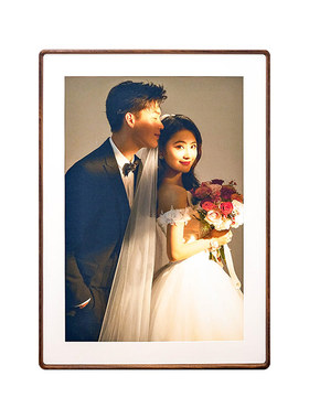 婚纱照相框挂墙黑胡桃高级感画框