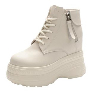 短靴女小个子内增高女鞋2026爆款新款女靴冬季加绒厚底马丁靴10cm